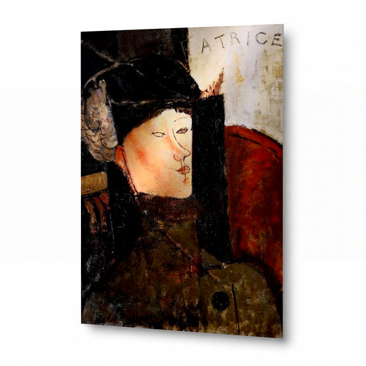 Obraz Amedeo Modigliani — Portrét Beatrice Hastings — luxusní reprodukce na kovu — luxusní reprodukce na kovu