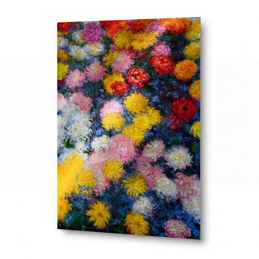 Obraz Claude Monet — Pole chryzantém — lesklý obraz na hliníku — lesklý obraz na hliníku