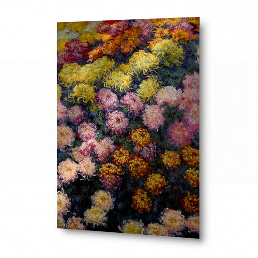 Obraz Claude Monet — Chrysantémy — kovový obraz s vysokým leskem — kovový obraz s vysokým leskem