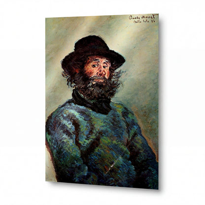 Obraz Claude Monet — Portrét muže s vousy a kloboukem — lesklý obraz na hliníku