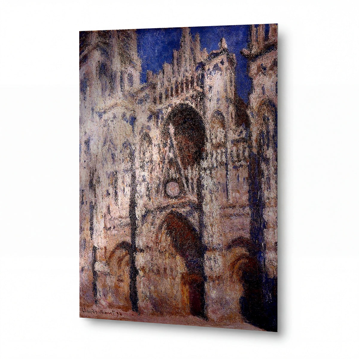 Obraz Claude Monet — Rouenská katedrála v podvečerním světle — lesklý obraz na hliníku