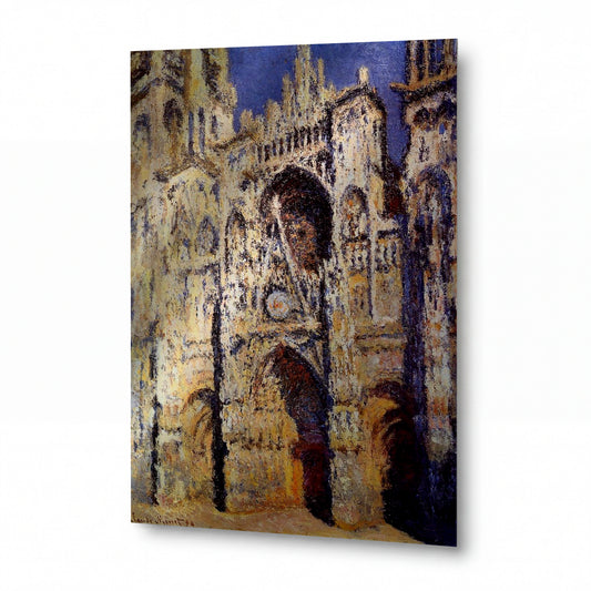 Obraz Claude Monet — Rouenská katedrála ve zlatavém světle — reprodukce na lesklém hliníkovém panelu