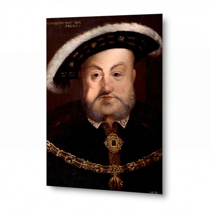 Obraz Hans Holbein ml. — Portrét krále Jindřicha VIII. — lesklý kovový obraz