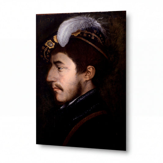Obraz Hans Holbein mladší — Portrait of Sir Nicholas Poyntz — kovová reprodukce s vysokým leskem — kovová reprodukce s vysokým leskem