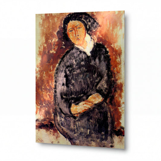 Obraz Amedeo Modigliani — Seated Woman — umělecká reprodukce na hliníku — umělecká reprodukce na hliníku