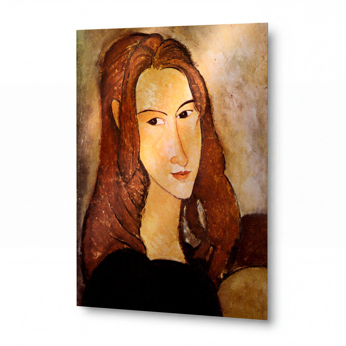 Obraz Amedeo Modigliani — Portrét Jeanne Hébuterne — prémiová reprodukce na kovovém panelu — prémiová reprodukce na kovovém panelu