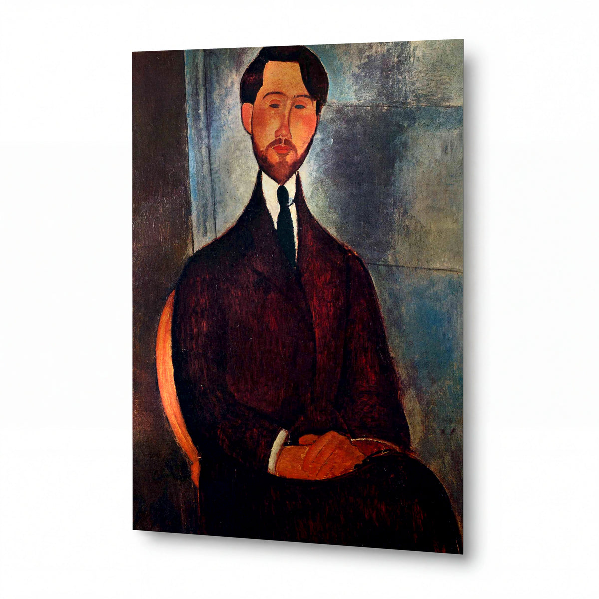 Obraz Amedeo Modigliani — Leopold Zborowski — kovový obraz s vysokým leskem — kovový obraz s vysokým leskem