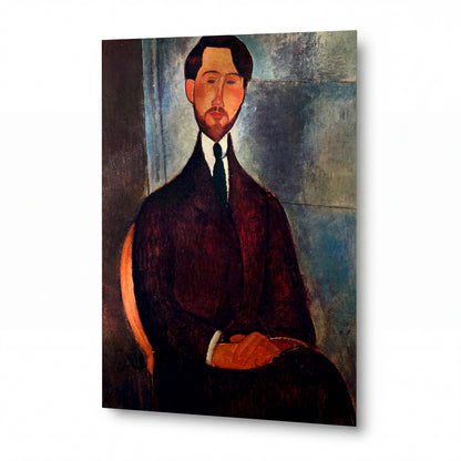 Obraz Amedeo Modigliani — Leopold Zborowski — kovový obraz s vysokým leskem — kovový obraz s vysokým leskem