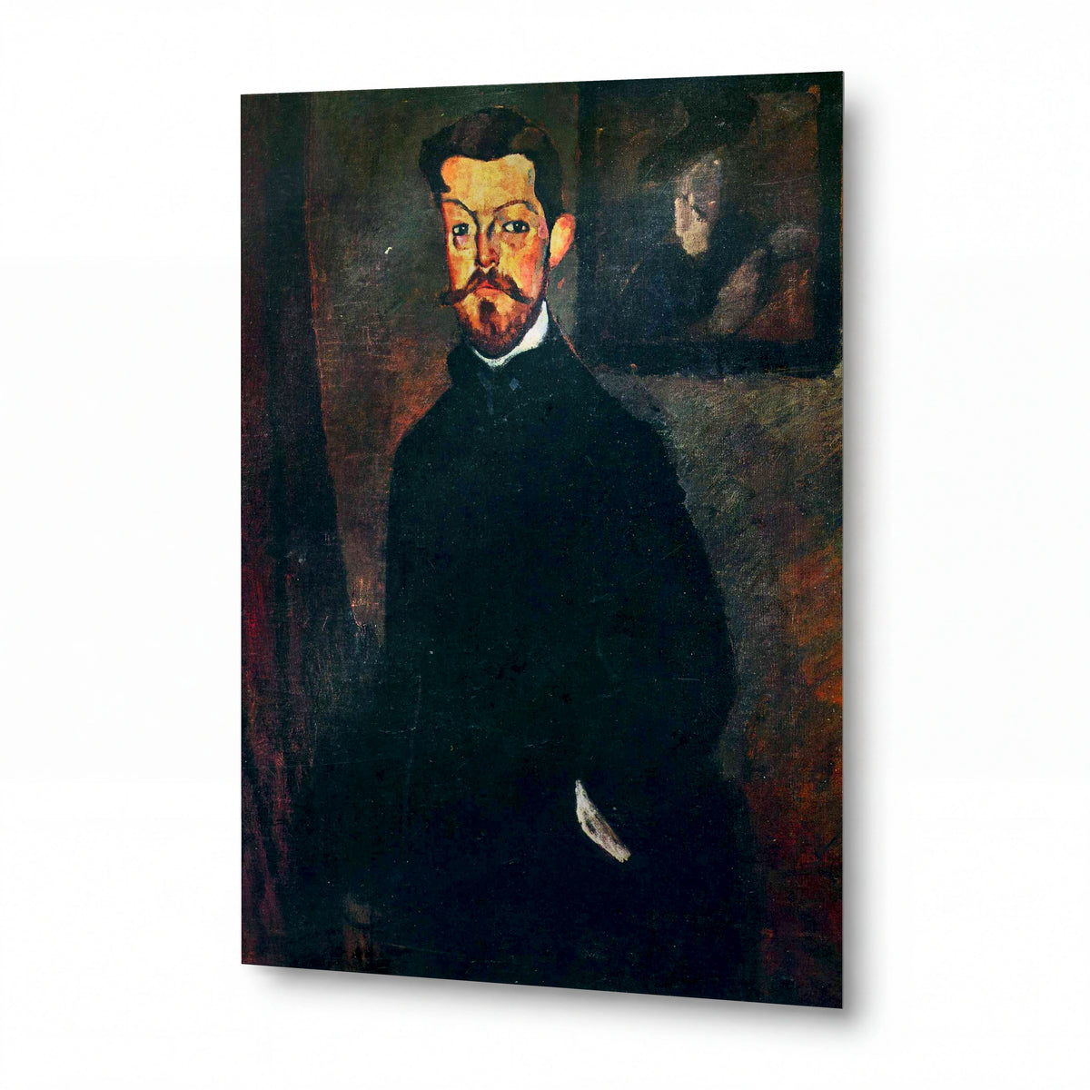 Obraz Amedeo Modigliani — Portrét doktora Paula Alexandrova — luxusní reprodukce na kovu — luxusní reprodukce na kovu