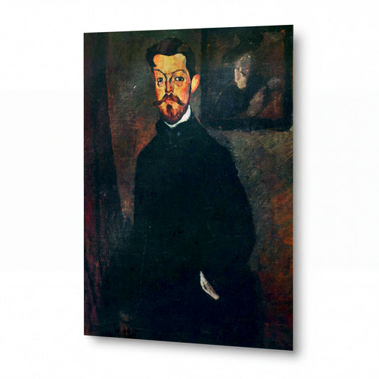 Obraz Amedeo Modigliani — Portrét doktora Paula Alexandrova — luxusní reprodukce na kovu — luxusní reprodukce na kovu