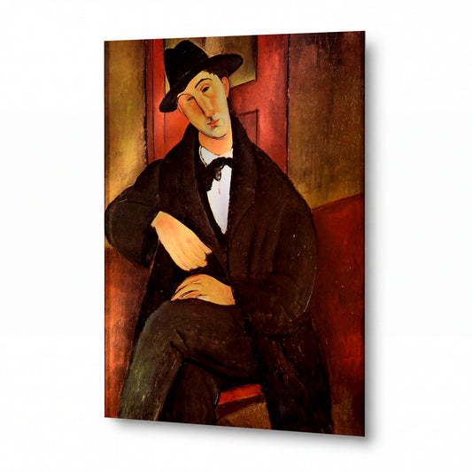 Obraz Amedeo Modigliani — Portrét Maria Varvogli — kovový obraz s vysokým leskem — kovový obraz s vysokým leskem