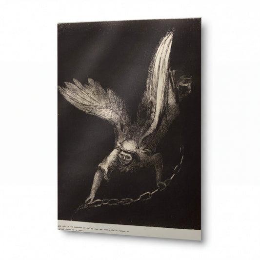 Obraz Odilon Redon — And I Saw an Angel Come Down from Heaven, Having the Key of the Bottomless Pit and a Great Chain in His Hand — umělecká reprodukce na hliníku