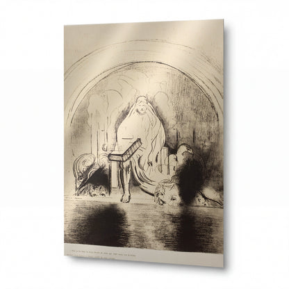 Obraz Odilon Redon — And I Saw in the Right Hand of Him That Sat on the Throne a Book Written within... — hliníkový panel s vysokým leskem