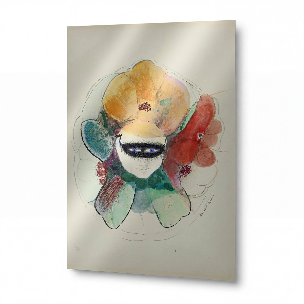 Obraz Odilon Redon — Anemones - Man-Flower — hliníkový panel s vysokým leskem
