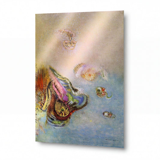 Obraz Odilon Redon — Animals of the Sea — prémiová reprodukce na kovovém panelu — prémiová reprodukce na kovovém panelu