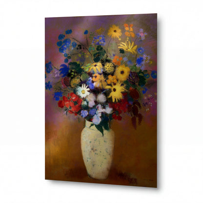 Obraz Odilon Redon — Large Bouquet in a Japanese Vase — lesklý obraz na hliníku — lesklý obraz na hliníku