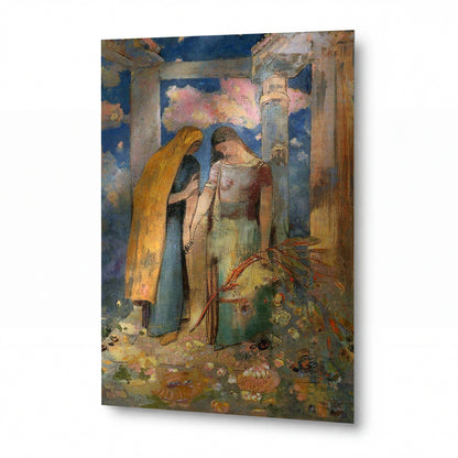 Obraz Odilon Redon — Mystical Conversation — reprodukce na lesklém hliníkovém panelu — reprodukce na lesklém hliníkovém panelu