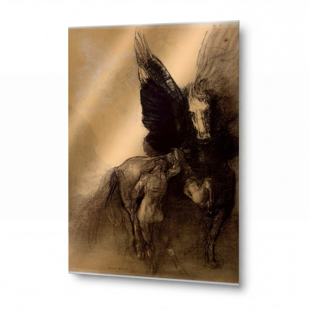 Obraz Odilon Redon — Pegasus and Bellerophon — lesklý kovový obraz — lesklý kovový obraz