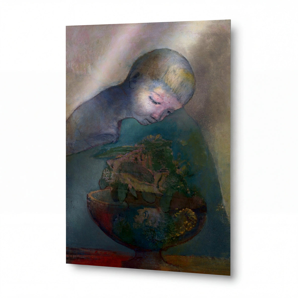 Obraz Odilon Redon — The Cup of Genesis — umělecký kovový obraz s vysokým leskem