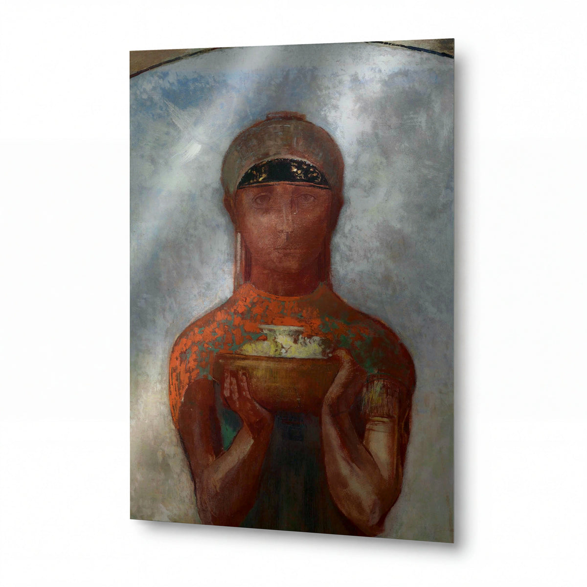 Obraz Odilon Redon — The Cup of Mystery (Sibylle) — luxusní reprodukce na kovu — luxusní reprodukce na kovu