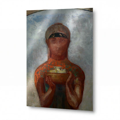 Obraz Odilon Redon — The Cup of Mystery (Sibylle) — luxusní reprodukce na kovu — luxusní reprodukce na kovu
