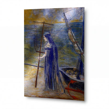 Obraz Odilon Redon — The Fisherwoman — lesklý kovový obraz