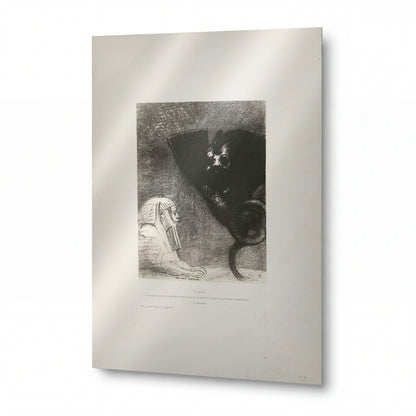 Obraz Odilon Redon — Sfinga a chiméra — lesklý kovový obraz