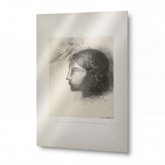 Obraz Odilon Redon — Upon Awakening I Saw the Goddess of the Intelligible With Her Severe and Hard Profile — kovový obraz na hliníkovém panelu — kovový obraz na hliníkovém panelu