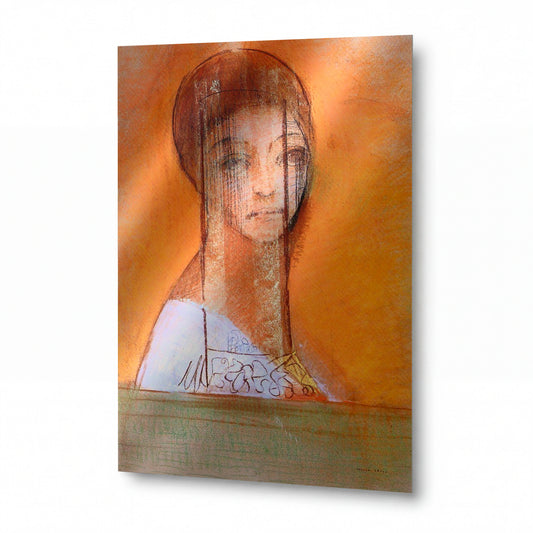 Obraz Odilon Redon — Veiled Woman — hliníkový panel s vysokým leskem — hliníkový panel s vysokým leskem