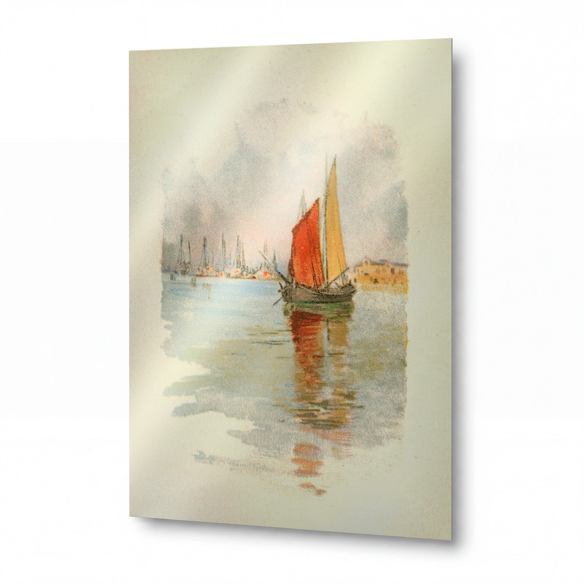 Obraz Frederick Childe Hassam — Woodboats and Dogana — lesklý obraz na hliníku — lesklý obraz na hliníku