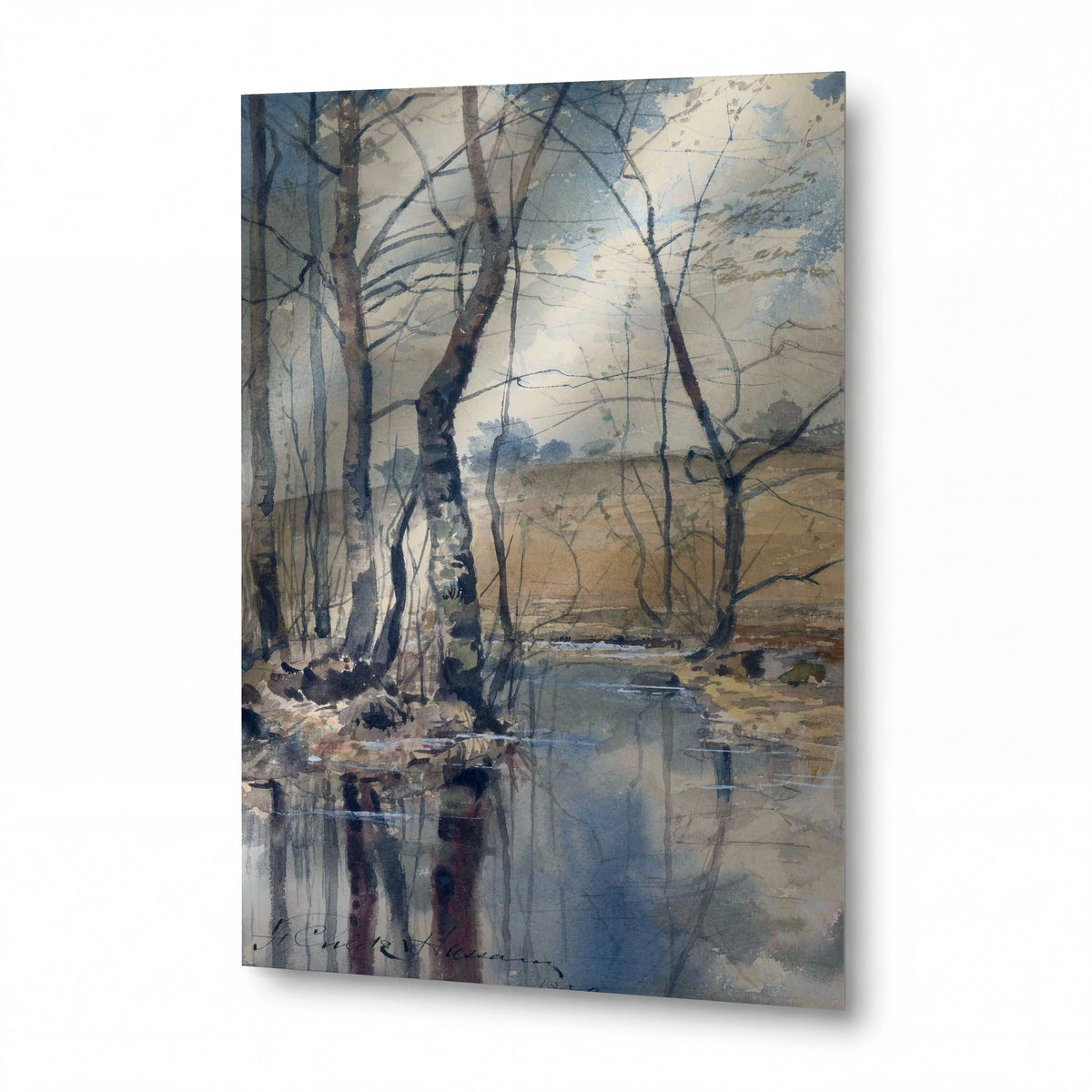 Obraz Frederick Childe Hassam — Woodland Pond — kovový obraz s vysokým leskem — kovový obraz s vysokým leskem