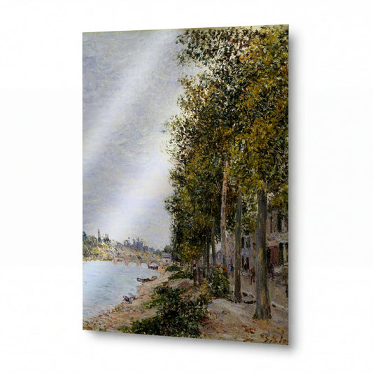 Obraz Alfred Sisley — Cesta podél Seiny u Saint-Mammès — prémiová reprodukce na kovovém panelu