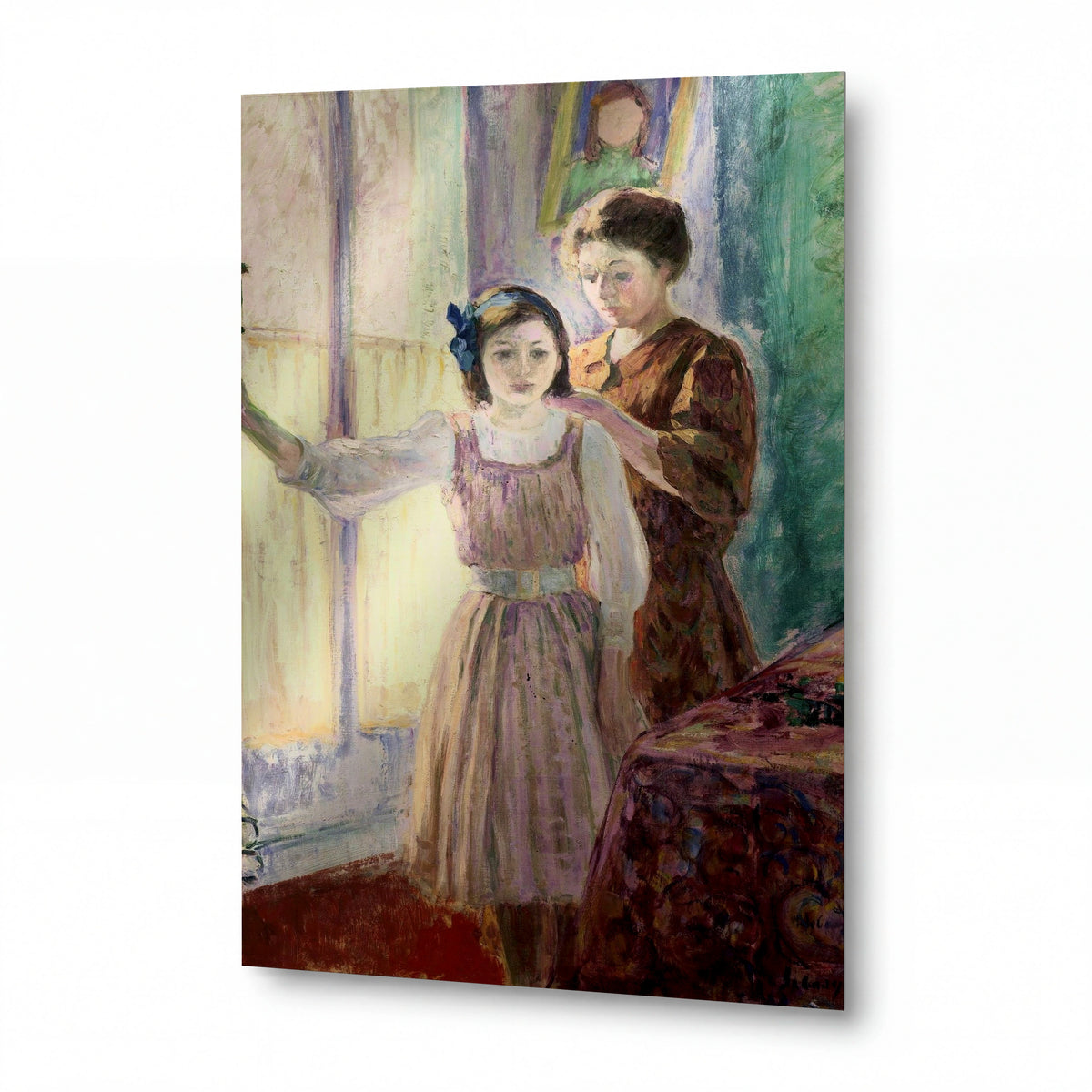 Obraz Henri Lebasque — Mother and Daughter — lesklý kovový obraz — lesklý kovový obraz