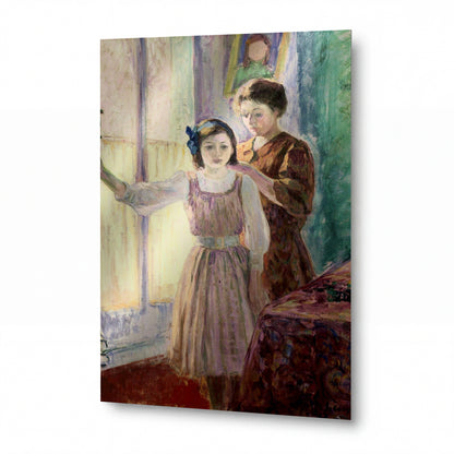 Obraz Henri Lebasque — Mother and Daughter — lesklý kovový obraz — lesklý kovový obraz