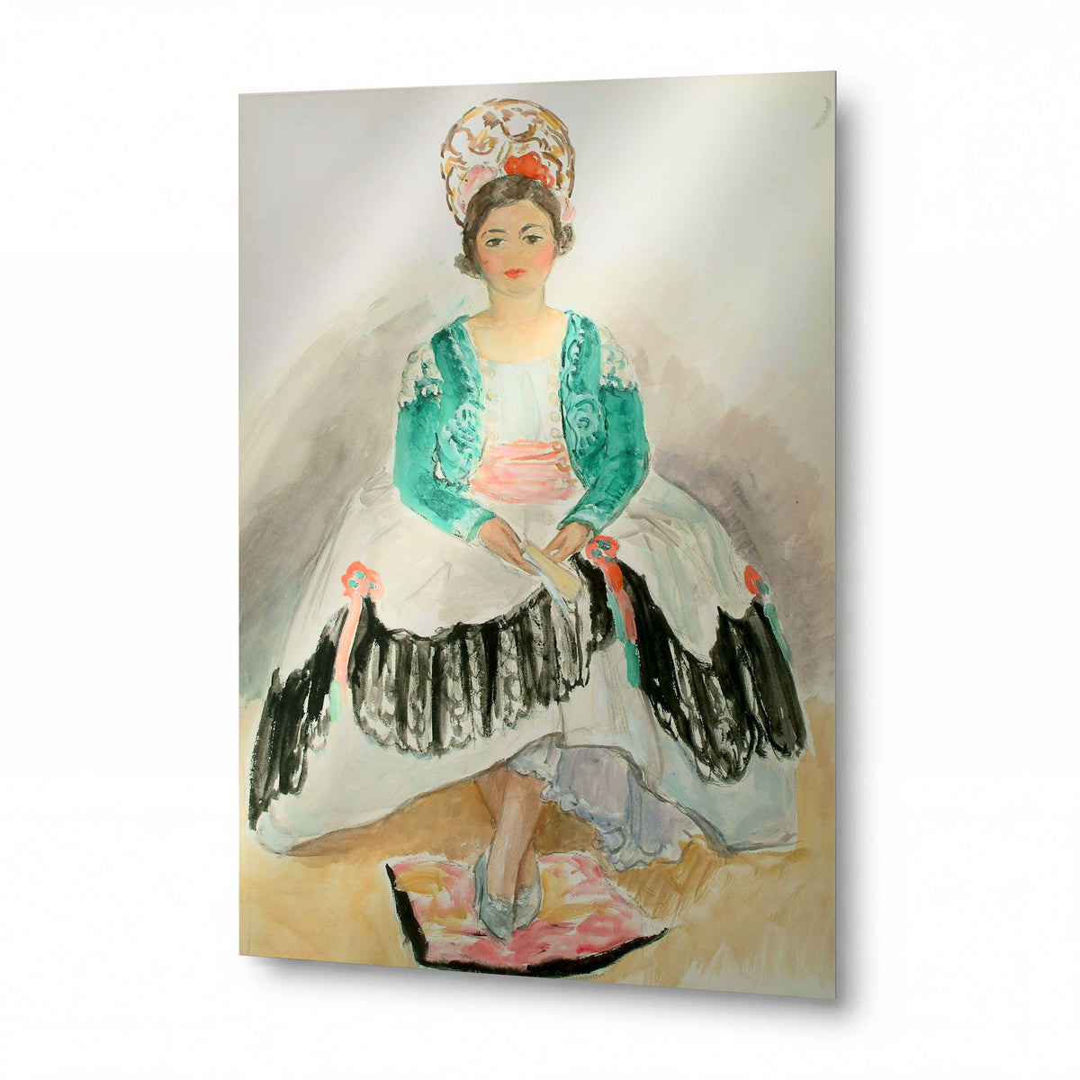 Obraz Henri Lebasque — Rosena in Traditional Dress — kovový obraz na hliníkovém panelu