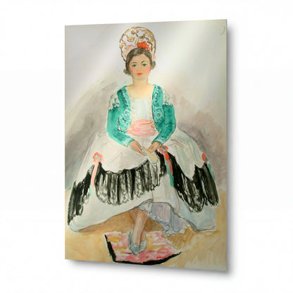 Obraz Henri Lebasque — Rosena in Traditional Dress — kovový obraz na hliníkovém panelu