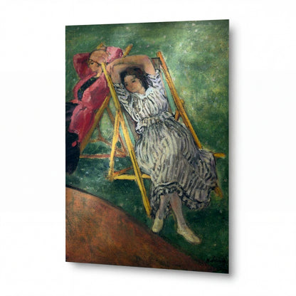 Obraz Henri Lebasque — Two Girls Resting — luxusní reprodukce na kovu