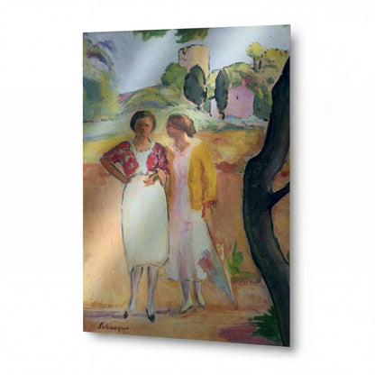 Obraz Henri Lebasque — Two Ladies on a Stroll — luxusní reprodukce na kovu — luxusní reprodukce na kovu