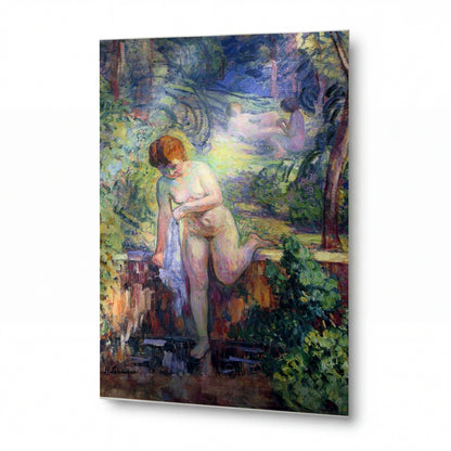 Obraz Henri Lebasque — Young Girl in a Garden at St. Tropez — kovová reprodukce s vysokým leskem — kovová reprodukce s vysokým leskem