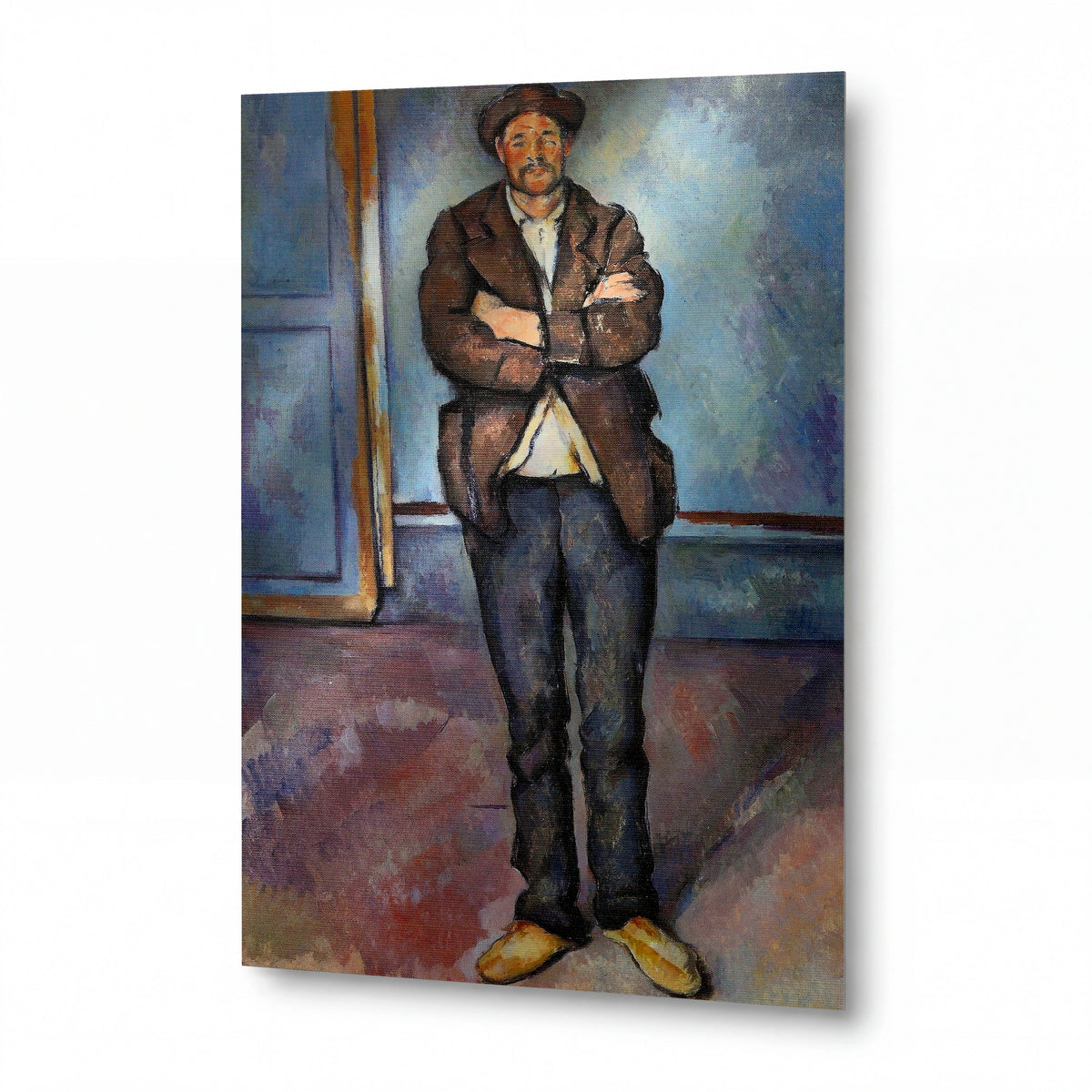 Obraz Paul Cézanne — Peasant Standing with Arms Crossed — umělecká reprodukce na hliníku — umělecká reprodukce na hliníku