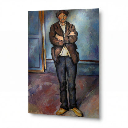 Obraz Paul Cézanne — Peasant Standing with Arms Crossed — umělecká reprodukce na hliníku — umělecká reprodukce na hliníku