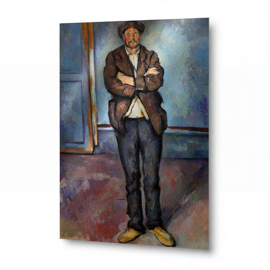 Obraz Paul Cézanne — Peasant Standing with Arms Crossed — umělecká reprodukce na hliníku — umělecká reprodukce na hliníku