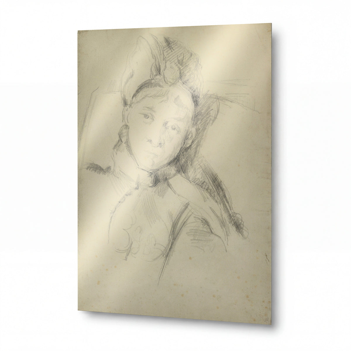 Obraz Paul Cézanne — Portrét Hortense Cézanne-Figuet, umělcovy manželky — prémiová reprodukce na kovovém panelu — prémiová reprodukce na kovovém panelu