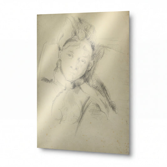 Obraz Paul Cézanne — Portrét Hortense Cézanne-Figuet, umělcovy manželky — prémiová reprodukce na kovovém panelu — prémiová reprodukce na kovovém panelu