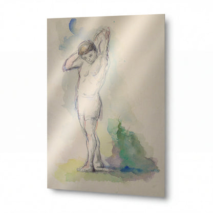 Obraz Paul Cézanne — Standing Bather — umělecký kovový obraz s vysokým leskem