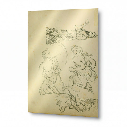 Obraz Paul Cézanne — Studies from Assyrian Paintings — luxusní reprodukce na kovu — luxusní reprodukce na kovu