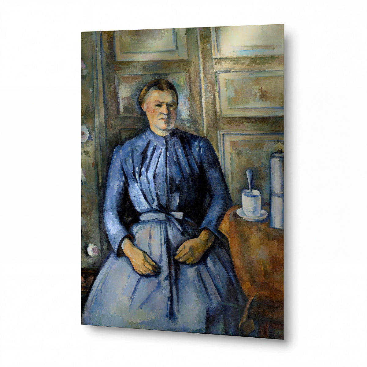 Obraz Paul Cézanne — Žena s konvicí na kávu — reprodukce na lesklém hliníkovém panelu