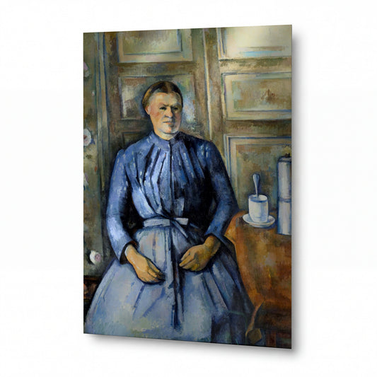 Obraz Paul Cézanne — Žena s konvicí na kávu — reprodukce na lesklém hliníkovém panelu