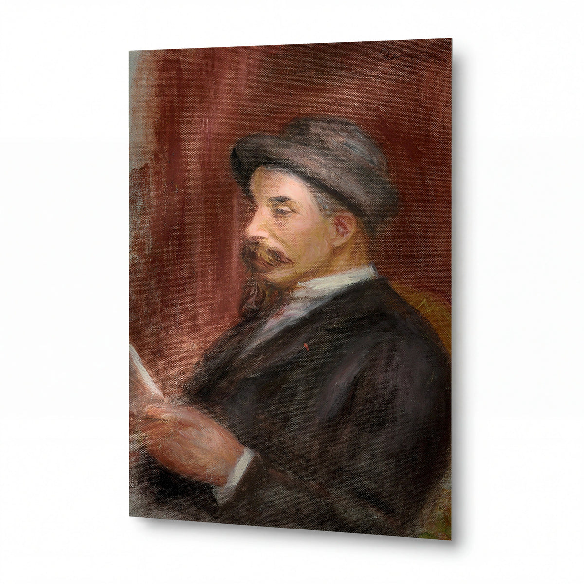 Obraz Pierre-Auguste Renoir — Portrét Georgese Rivièra — prémiová reprodukce na kovovém panelu — prémiová reprodukce na kovovém panelu