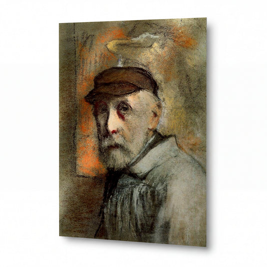 Obraz Pierre-Auguste Renoir — Self Portrait — kovový obraz na hliníkovém panelu — kovový obraz na hliníkovém panelu